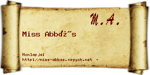 Miss Abbás névjegykártya
